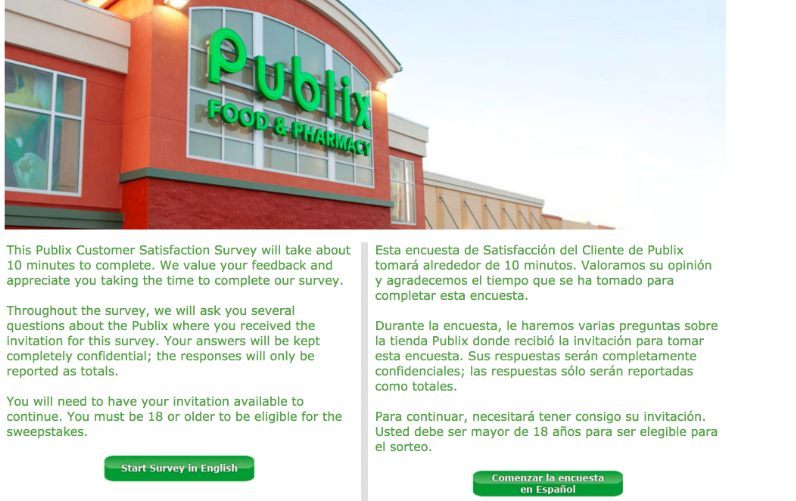Www.PublixSurvey.Com Homepage