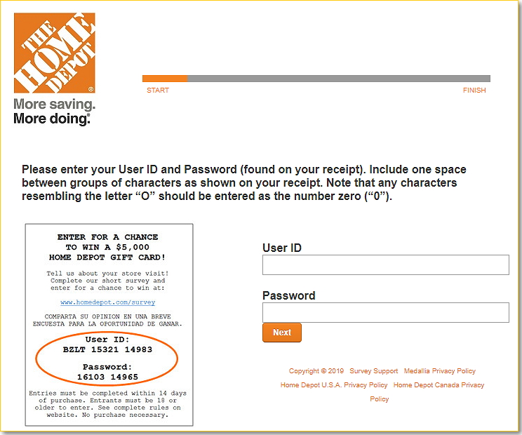 enter the User ID & Password