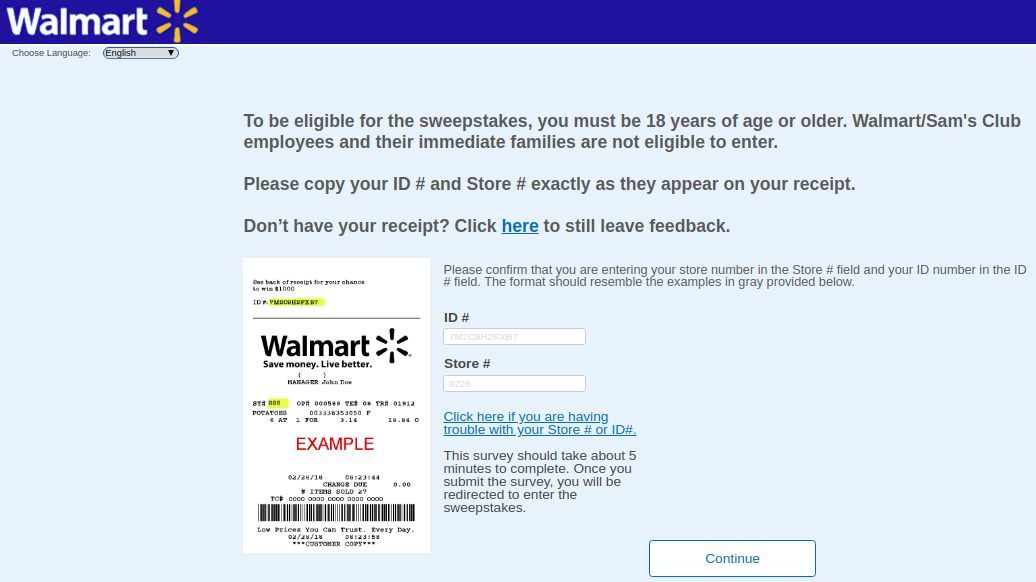 Www.Survey.Walmart.Com Homepage