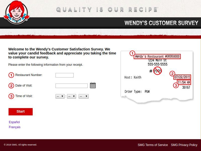 Www.TalkToWendys.Com Homepage