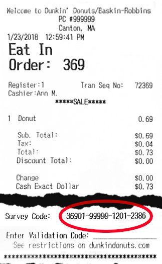 TellDunkin Survey With Survey Code