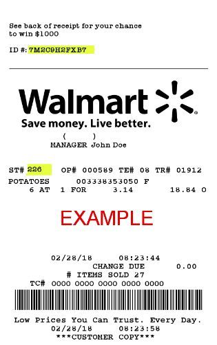 Walmart receipt