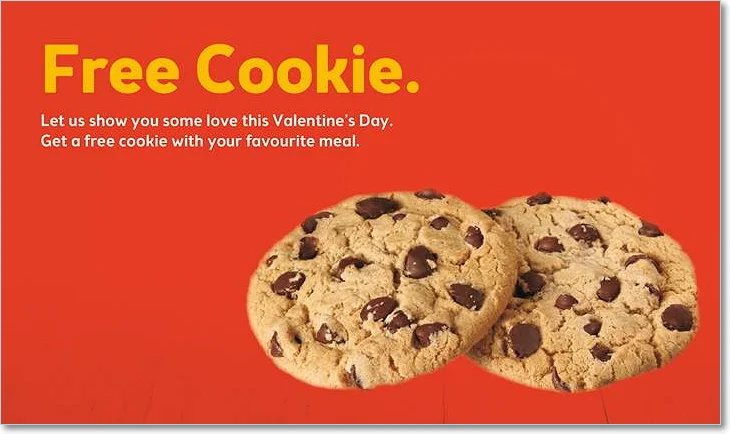 Free Cookie On Valentines Day