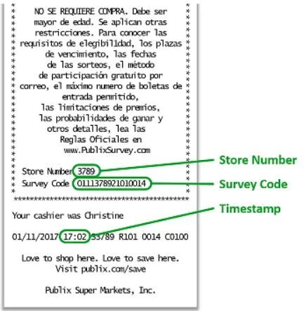 Publix Store Receipt