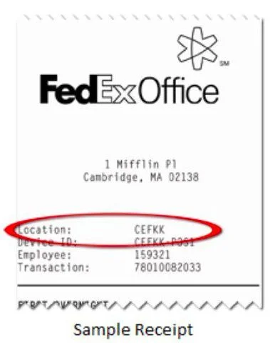 FedEx Sample  Receipt