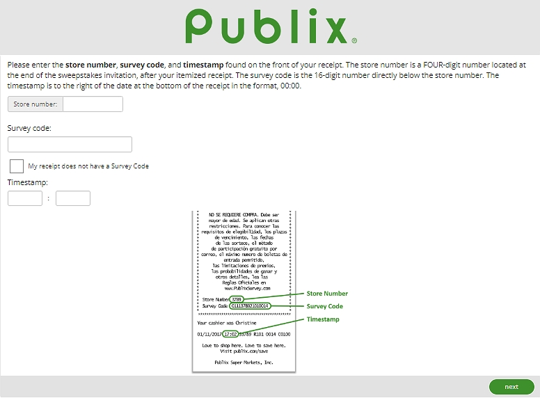 Www.PublixSurvey.Com Homepage