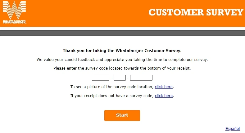 whataburgervisit.com survey homepage